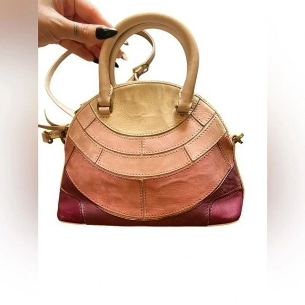 Tory Burch Seashell Patchwork Dome Satchel Crossbody Bag Tassel Purse Bag